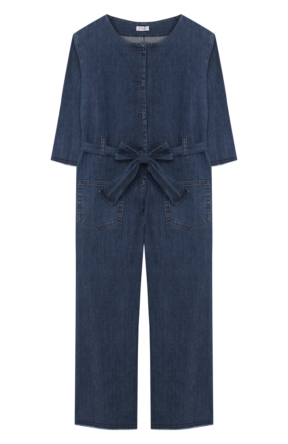 Джинсовый комбинезон с поясом IL GUFO, арт. P19ST053J0003/10A-12A, фото 1