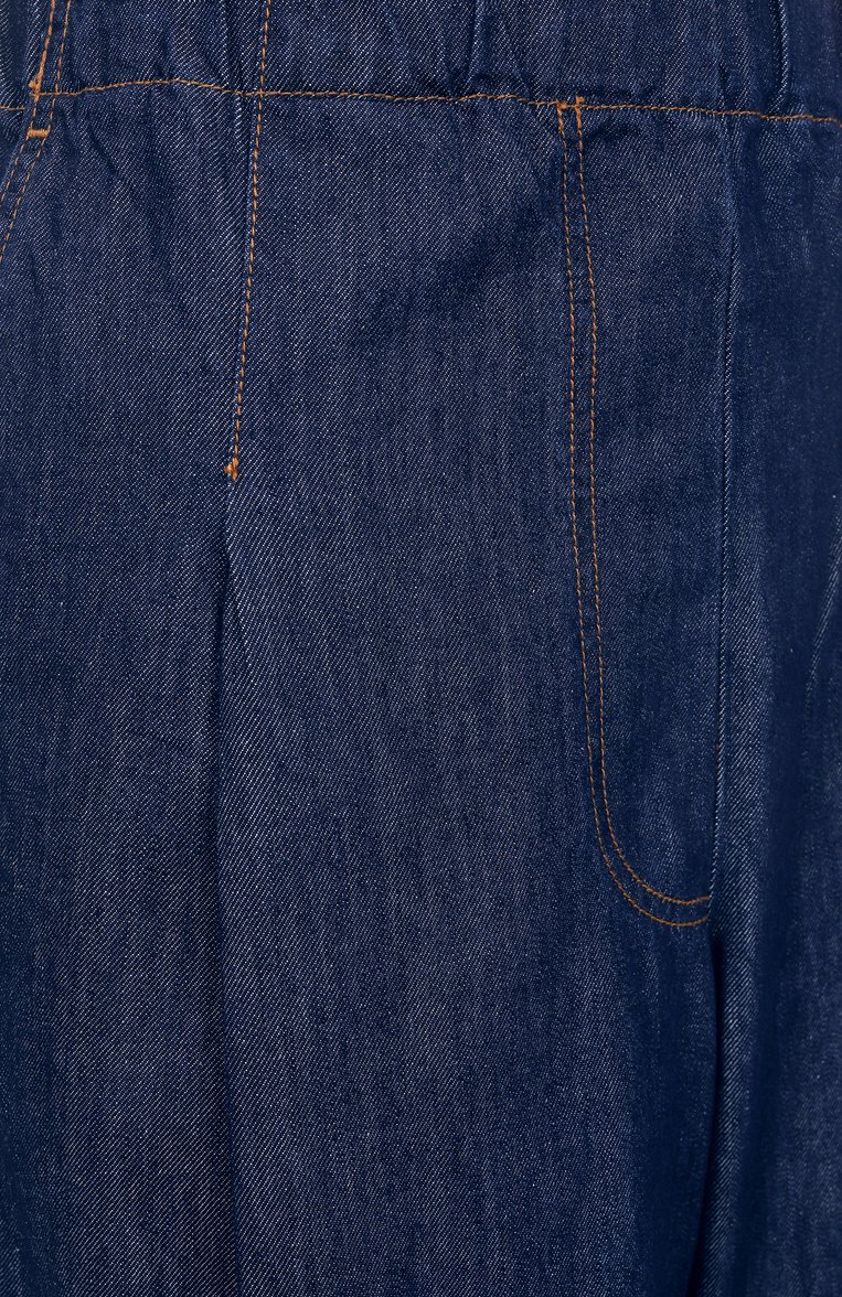 Женские джинсы DRIES VAN NOTEN синего цвета, арт. 251-010936-1553 | Фото 6 (Длина (брюки, джинсы): Удлиненные; Материал внешний: Хлопок, Деним; Силуэт Ж (брюки и джинсы): Широкие; Кросс-КТ: Деним; Стили: Минимализм; Автоматизация состава: Проставлено; Автоматизация ТО: Проставлено)
