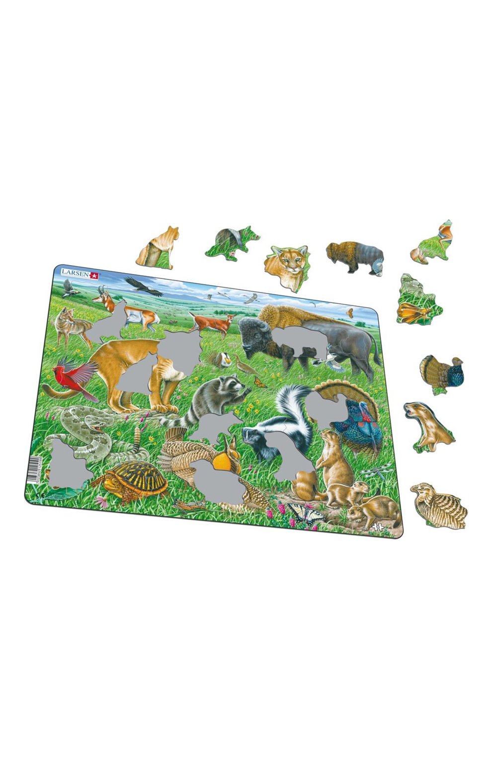 Пазл животные северной америки LARSEN разноцветного цвета по цене 1110 руб., арт. FH40, фото 2 Пазл животные северной америки LARSEN, арт. FH40, фото 2