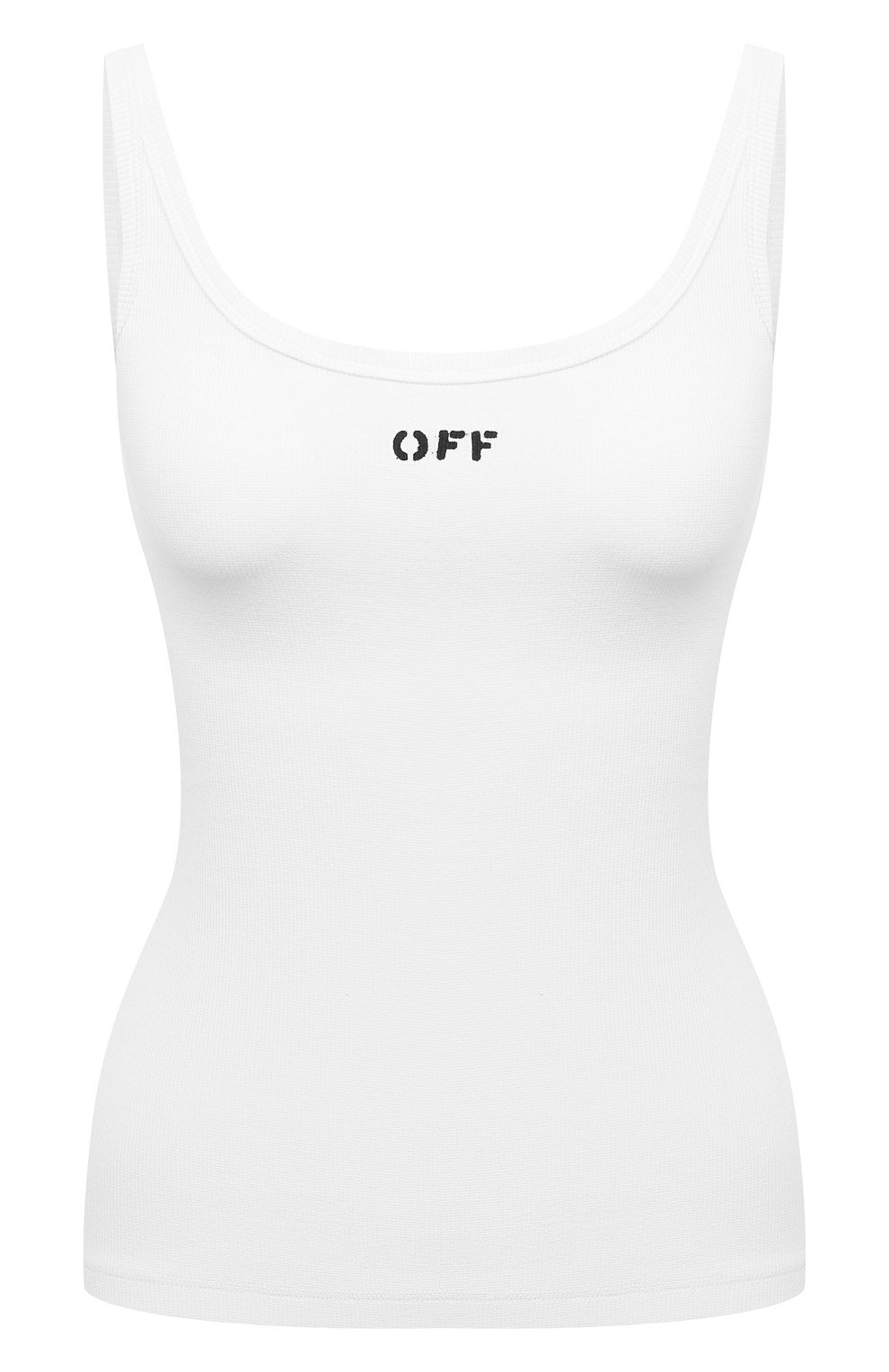 Хлопковая майка OFF-WHITE белого цвета по цене 27150 руб., арт. 0WAD072S21JER001, фото 1 Хлопковая майка OFF-WHITE, арт. 0WAD072S21JER001, фото 1