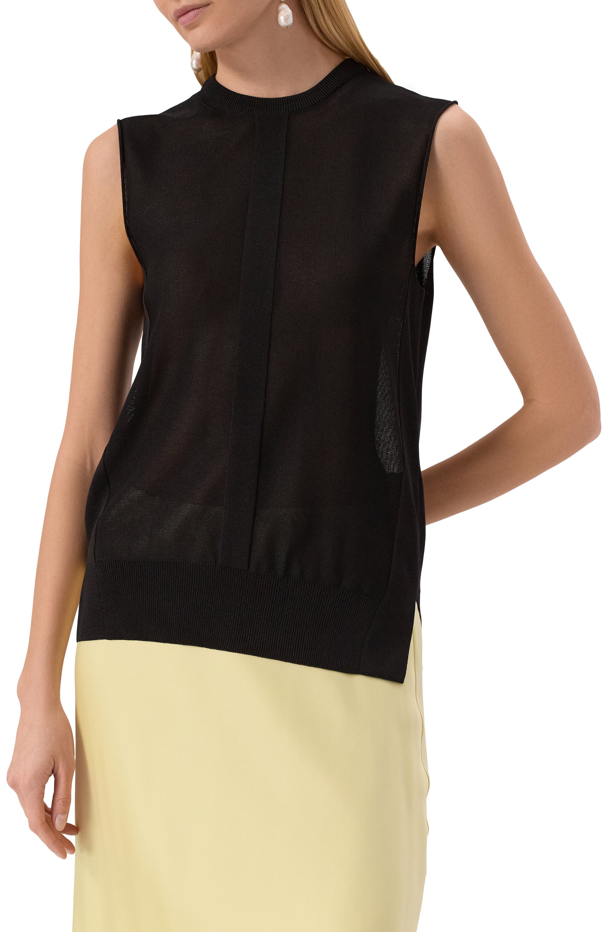 Топ из вискозы JIL SANDER черного цвета по цене 130000 руб., арт. J01NC0157/J18337, фото 3 Топ из вискозы JIL SANDER, арт. J01NC0157/J18337, фото 3