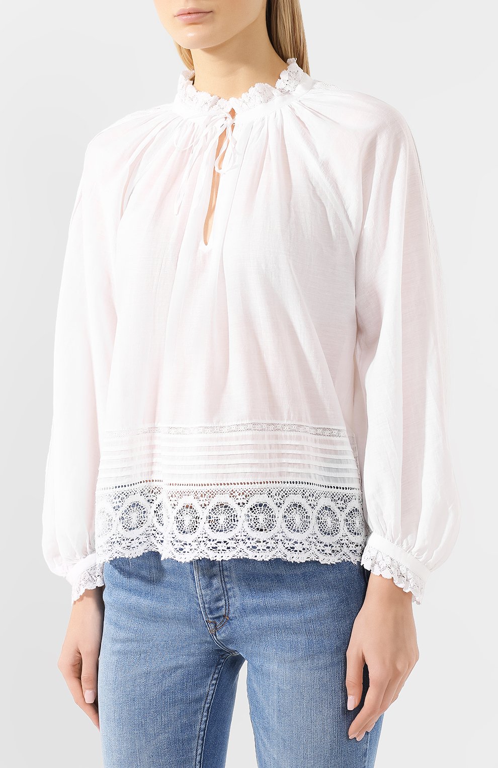 Хлопковая блузка ZADIG AND VOLTAIRE белого цвета по цене 22250 руб., арт. SHCA3201F, фото 3 Хлопковая блузка ZADIG AND VOLTAIRE, арт. SHCA3201F, фото 3