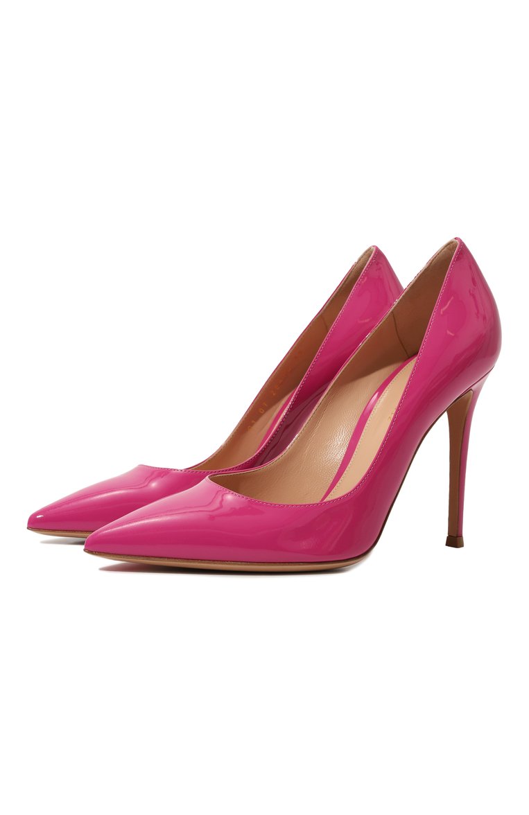 Женские кожаные туфли gianvito 105 GIANVITO ROSSI фуксия цвета, арт. G28470.15RIC.VERBL00 | Фото 1 (Каблук тип: Шпилька; Материал внутренний: Натуральная кожа; Подошва: Плоская; Каблук высота: Высокий; Материал внешний: Натуральная кожа)