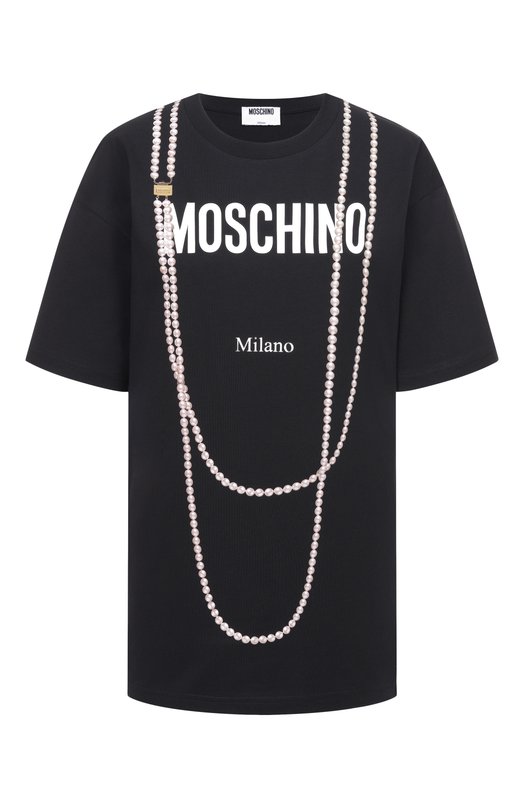 Хлопковая футболка Moschino V0718/0541 Чёрный V0718/0541