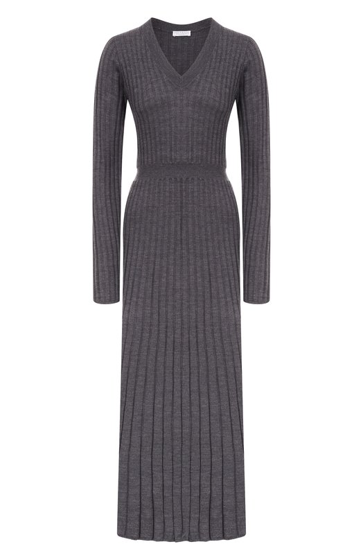 Шерстяное платье Brunello Cucinelli MHR895A92 Серый MHR895A92