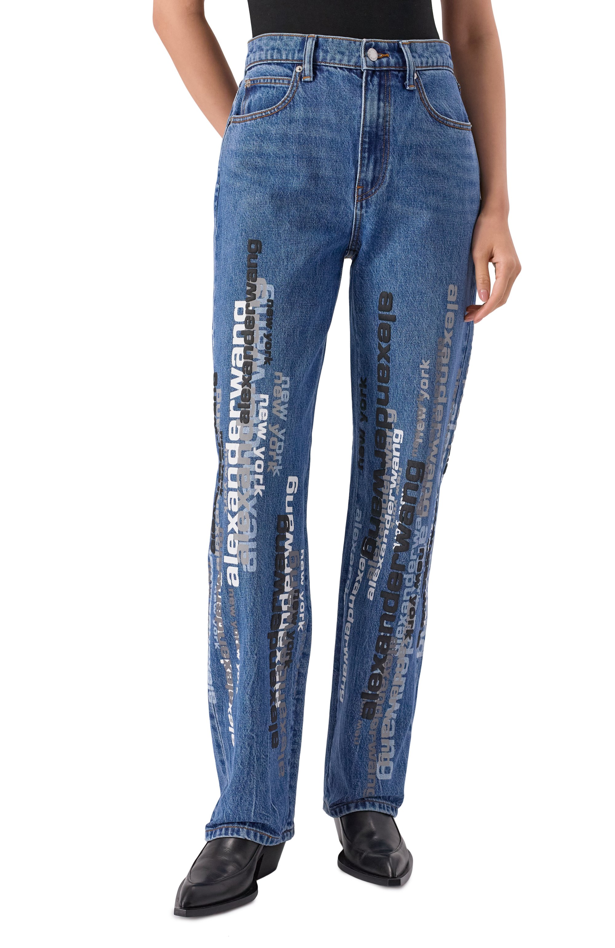 Джинсы ALEXANDER WANG синего цвета по цене 89950 руб., арт. 4DC4254871, фото 3 Джинсы ALEXANDER WANG, арт. 4DC4254871, фото 3