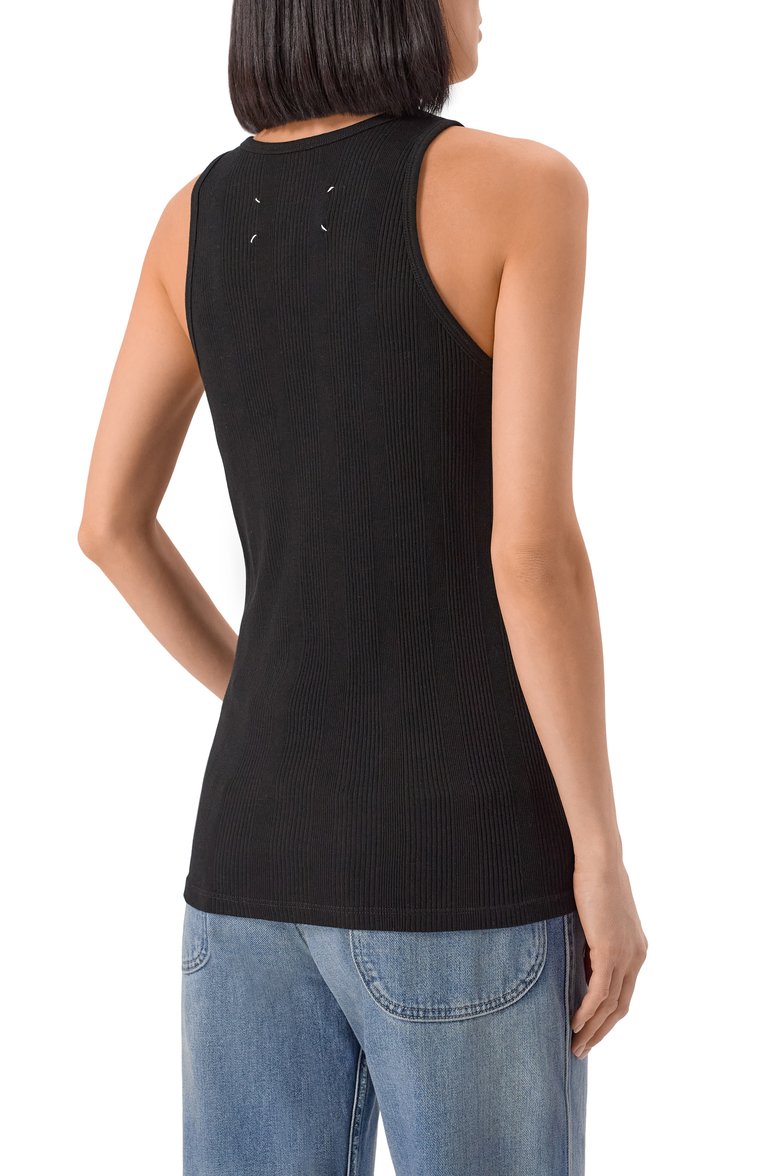 Мужского майка MAISON MARGIELA черного цвета, арт. S50NL0049/M20060 | Фото 8 (Материал внешний: Хлопок; Стили: Минимализм; Мужское Кросс-КТ: Футболка-одежда; Региональные ограничения белый список (Axapta Mercury): Не проставлено; Нос: Не проставлено; Рукава: Без рукавов)