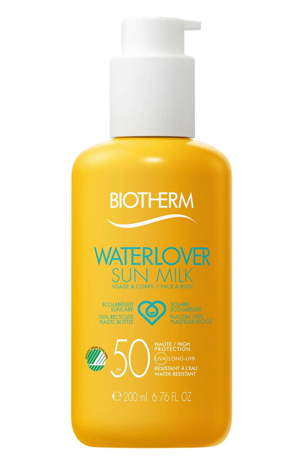 Солнцезащитное молочко для лица и тела waterlover sun milk spf 50 (200ml) BIOTHERM, арт. 3614271701510, фото 1