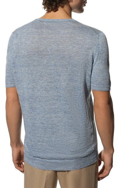 Льняной джемпер GRAN SASSO серо-голубого цвета по цене 19950 руб., арт. 57177/24801, фото 4 Льняной джемпер GRAN SASSO, арт. 57177/24801, фото 4