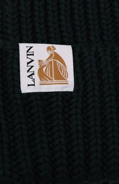 Женская шерстяная шапка LANVIN темно-зеленого цвета, арт. 6LCAPP/U2662 | Фото 4 (Материал: Текстиль, Шерсть; Материал сплава: Проставлено; Нос: Не проставлено)