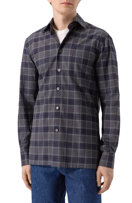 Хлопковая рубашка Kiton UMCNERH0943909 Синий  UMCNERH0943909 Фото 3