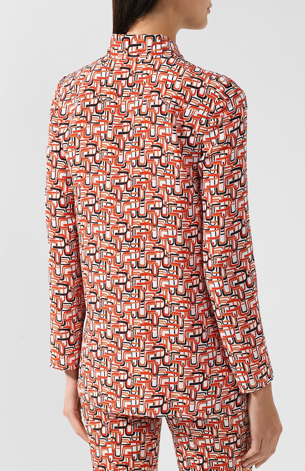 Хлопковая блуза прямого кроя с принтом PRADA, арт. P491C-1S2B-F0049, фото 4