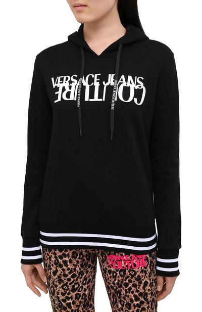 Хлопковое худи VERSACE JEANS COUTURE черного цвета по цене 26350 руб., арт. B6HZA7KL-ZDP308 H00D REG. 8S/30328, фото 3 Хлопковое худи VERSACE JEANS COUTURE, арт. B6HZA7KL-ZDP308 H00D REG. 8S/30328, фото 3