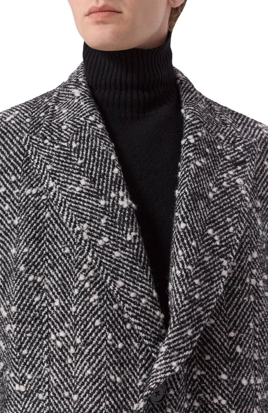 Шерстяное пальто Dolce & Gabbana G052WT/FCMC6 Чёрно-белый  G052WT/FCMC6 Фото 5