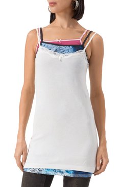 Женское платье BALENCIAGA белого цвета, арт. 808201/TRVG7 | Фото 3 (Драгоценные камни: Проставлено; Длина Ж (юбки, платья, шорты): Мини; Материал сплава: Проставлено; Стили: Гранж; Рукава: На бретелях; Женское Кросс-КТ: Платье-одежда; Случай: Повседневный; Кросс-КТ: Трикотаж; Материал внешний: Синтетический материал)