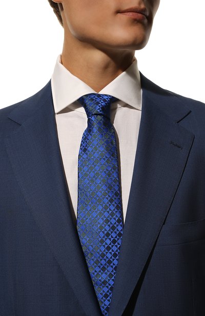 Шелковый галстук KITON синего цвета по цене 29350 руб., арт. UCRVKLC03H15, фото 2 Шелковый галстук KITON, арт. UCRVKLC03H15, фото 2