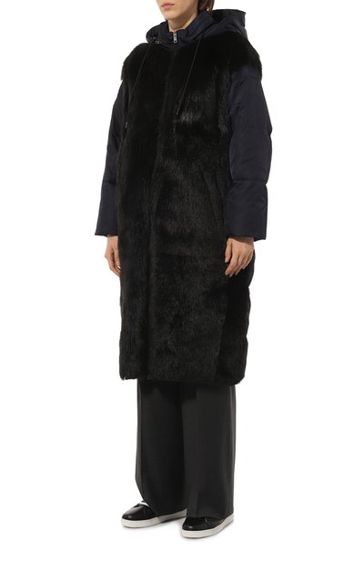 Пуховик с меховой отделкой PRADA, арт. 29X817-1YDK-F0AI7-211, фото 3