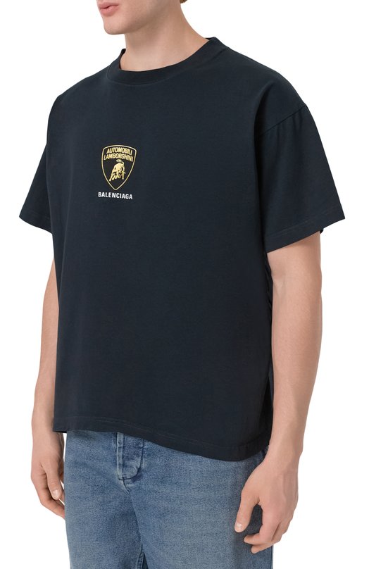 Хлопковая футболка Balenciaga x Automobili Lamborghini Balenciaga 826346/TSVQ9 Серый  826346/TSVQ9 Фото 3
