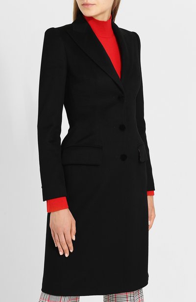 Приталенное шерстяное пальто DOLCE & GABBANA черного цвета по цене 291000 руб., арт. F0Q41T/FU2Y6, фото 3 Приталенное шерстяное пальто DOLCE & GABBANA, арт. F0Q41T/FU2Y6, фото 3