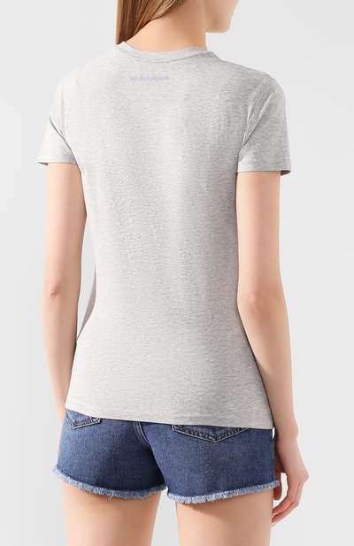 Хлопковая футболка EMPORIO ARMANI серого цвета по цене 10950 руб., арт. 3H2T6F/2JQAZ, фото 4 Хлопковая футболка EMPORIO ARMANI, арт. 3H2T6F/2JQAZ, фото 4