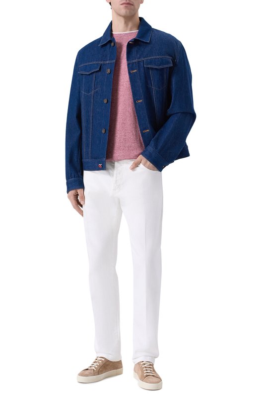 Футболка изо льна и хлопка Brunello Cucinelli MW8357427 Бордовый  MW8357427 Фото 2