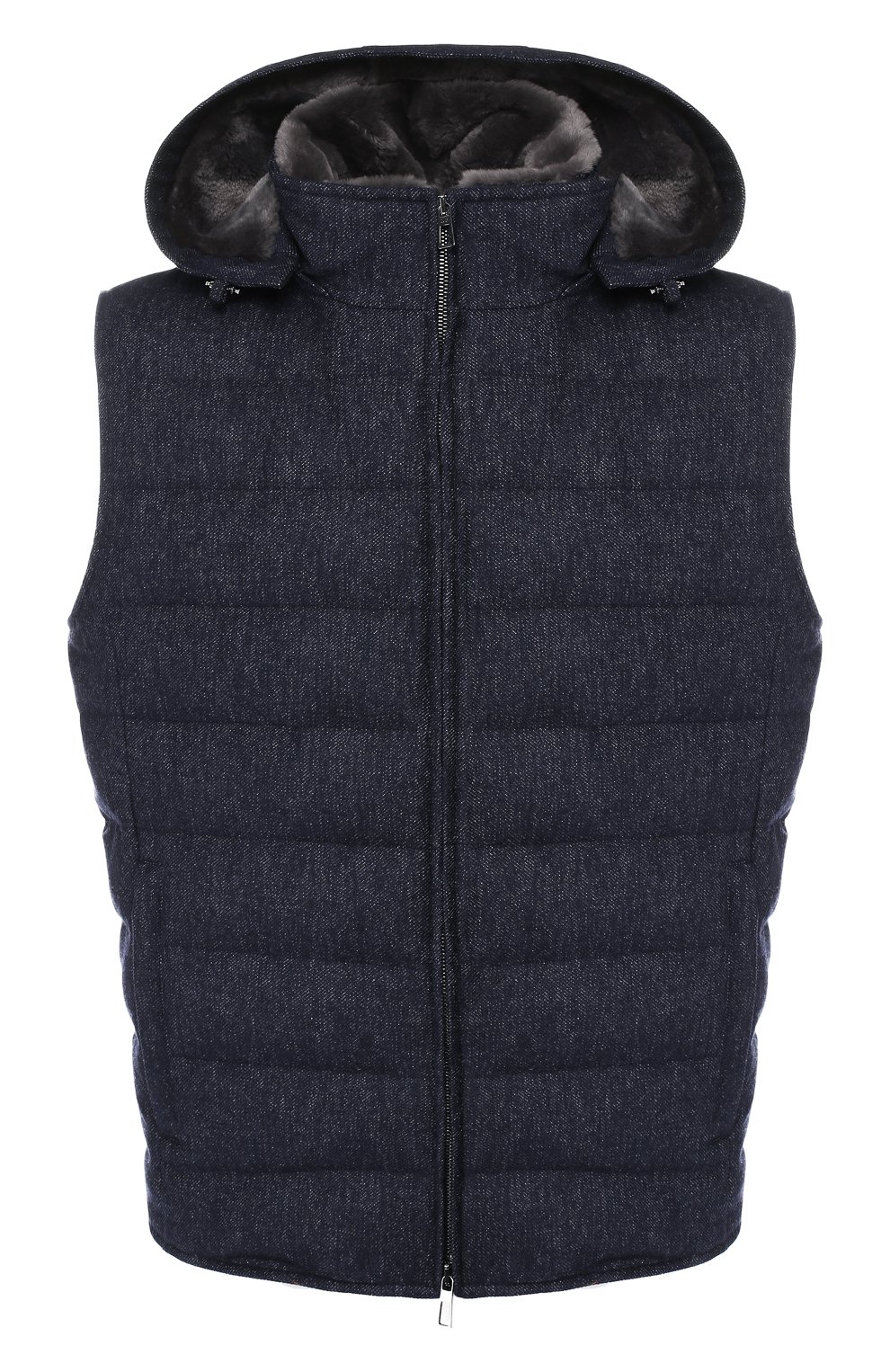 Пуховый жилет на молнии с капюшоном LORO PIANA, арт. FAI3790, фото 1