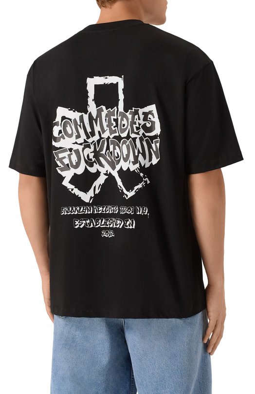 Хлопковая футболка Comme des Fuckdown CFABW01516 Чёрный  CFABW01516 Фото 4