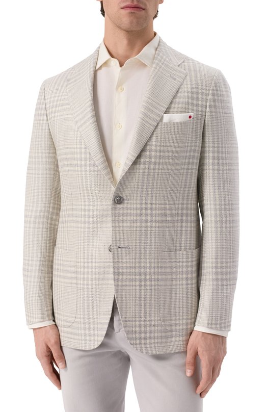 Пиджак из шерсти и кашемира Kiton UG81K0639E15 Серый  UG81K0639E15 Фото 4