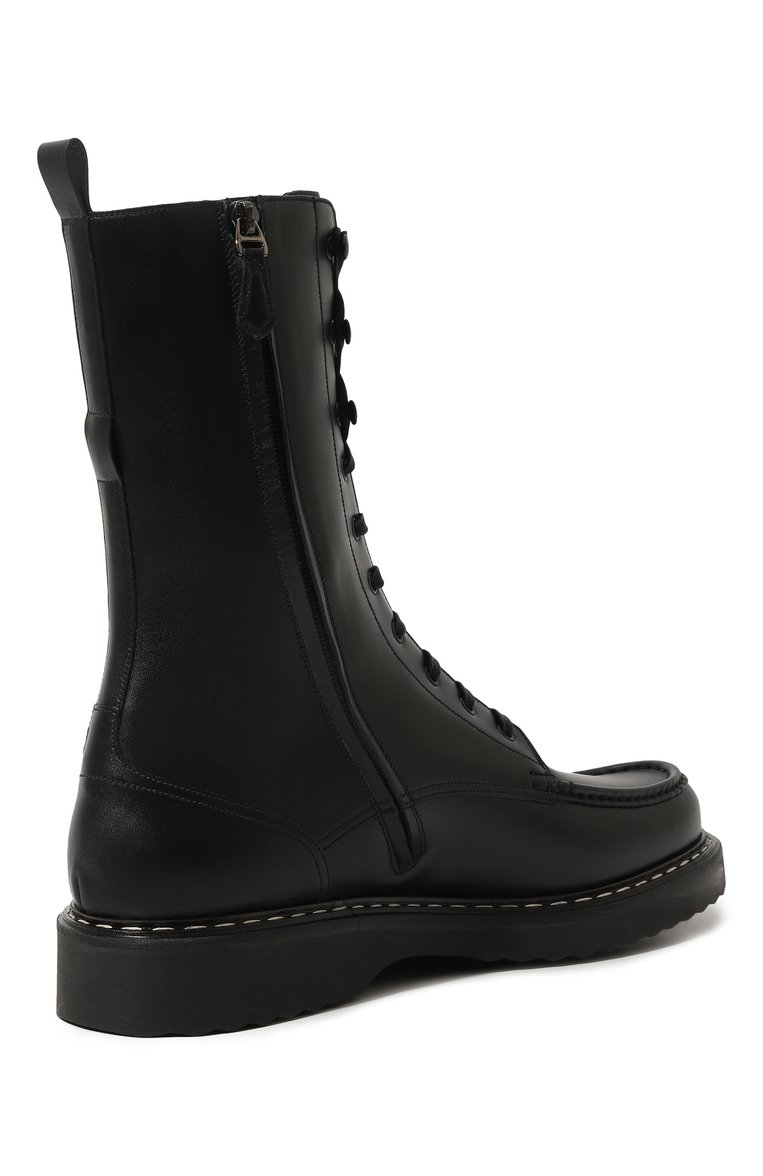Мужские кожаные ботинки BALLY черного цвета, арт. MSB05D/VT012 | Фото 5 (Подошва: Плоская; Материал внутренний: Натуральная кожа; Материал утеплителя: Без утеплителя; Мужское Кросс-КТ: Байкеры-обувь; Материал внешний: Натуральная кожа)