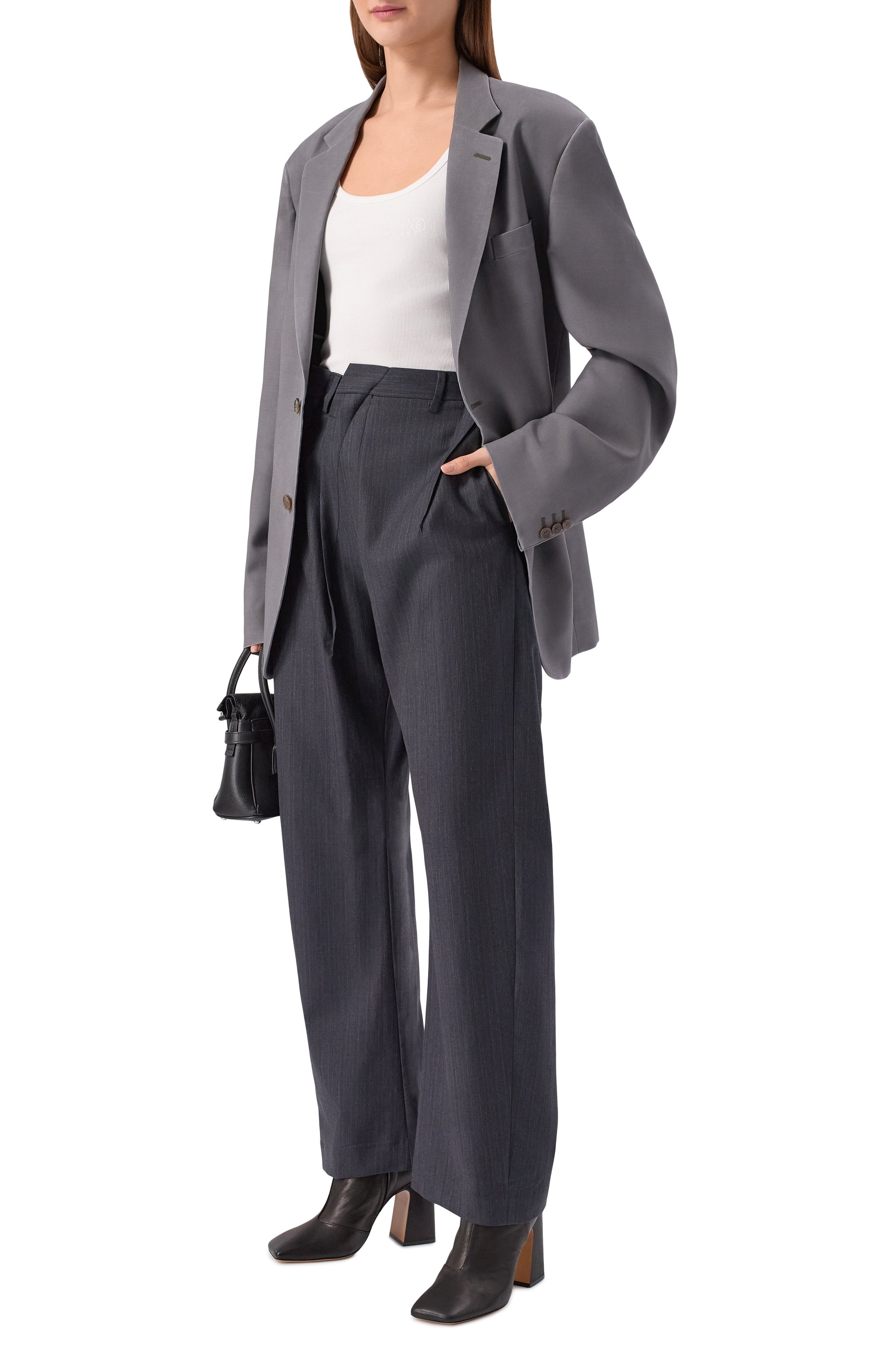 Брюки из шерсти и хлопка MM6, арт. S52KA0564/M35743, фото 2