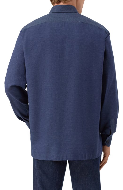 Рубашка из хлопка и кашемира Corneliani 26P219-2611345 Синий  26P219-2611345 Фото 4