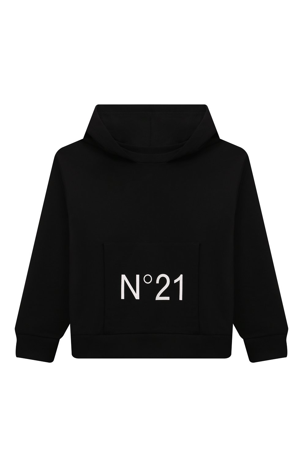 Хлопковое худи N21 черного цвета по цене 9950 руб., арт. N21893/N0154, фото 1 Хлопковое худи N21, арт. N21893/N0154, фото 1