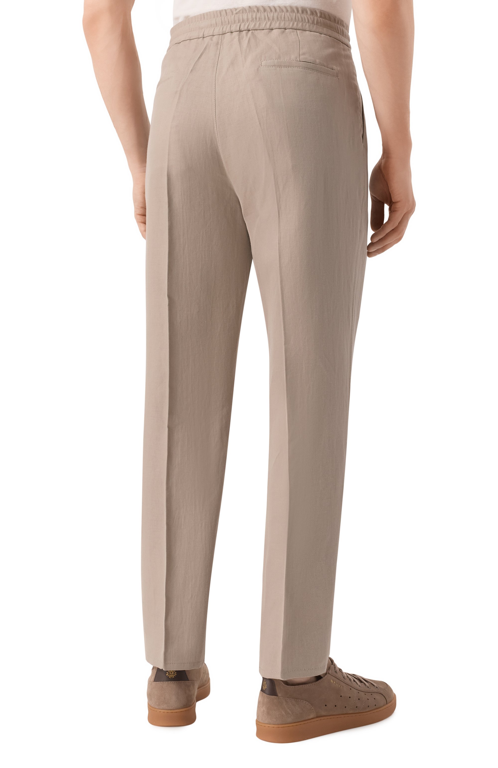 Брюки изо льна и хлопка BRUNELLO CUCINELLI бежевого цвета по цене 122500 руб., арт. MH255E1710, фото 4 Брюки изо льна и хлопка BRUNELLO CUCINELLI, арт. MH255E1710, фото 4