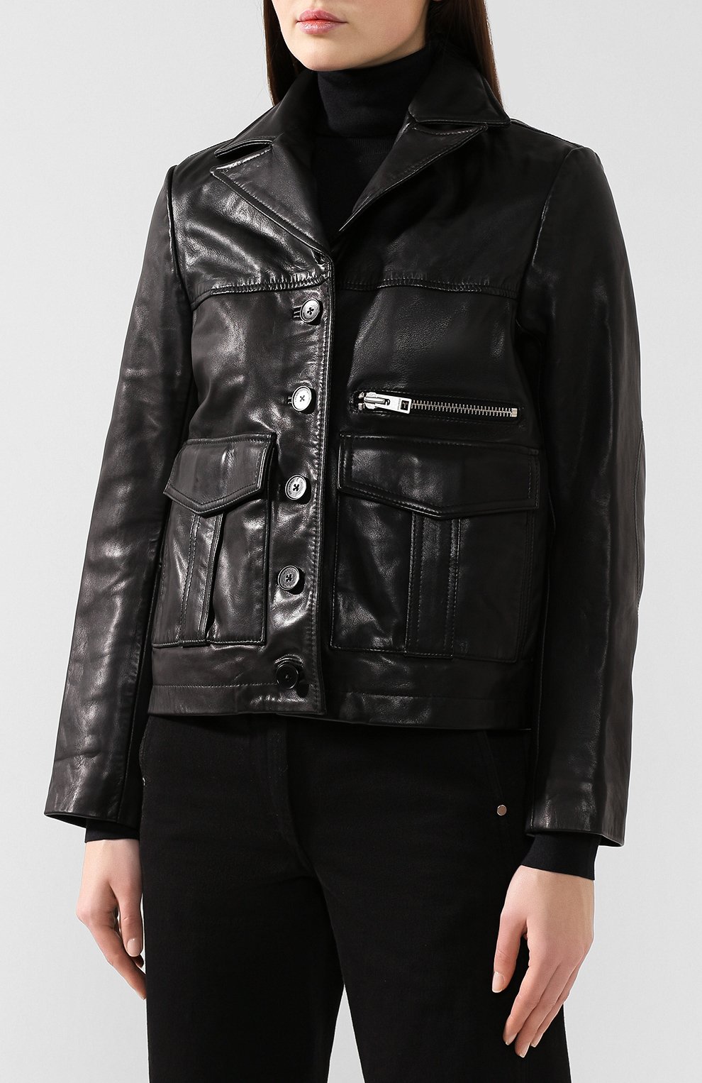 Кожаная куртка ZADIG AND VOLTAIRE черного цвета по цене 69750 руб., арт. WHCB1402F, фото 3 Кожаная куртка ZADIG AND VOLTAIRE, арт. WHCB1402F, фото 3