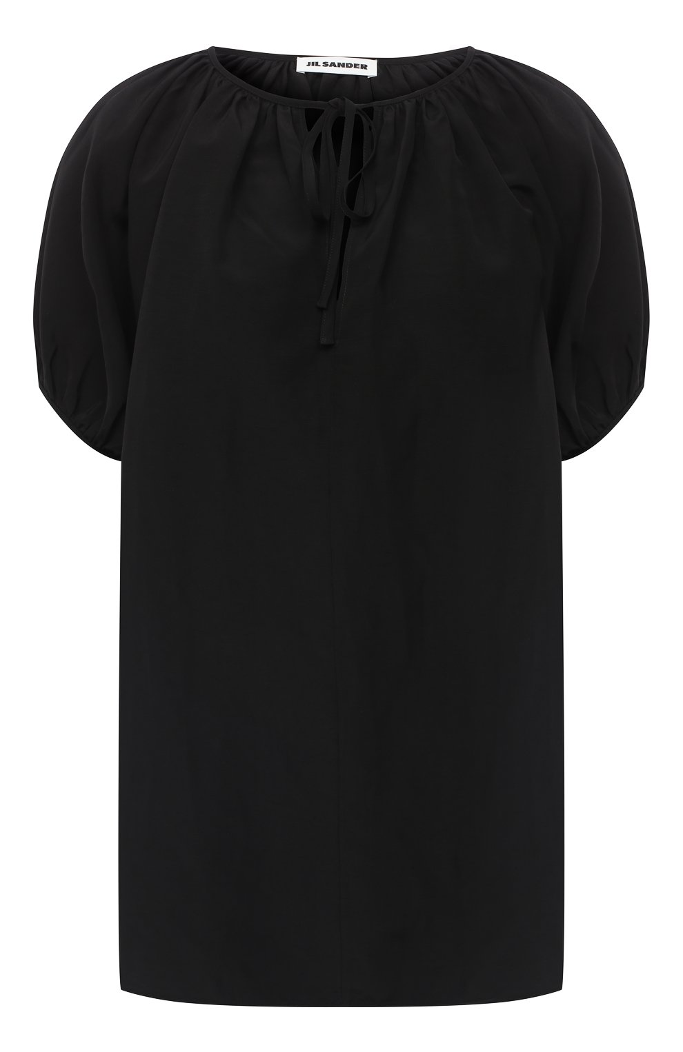 Топ из вискозы и льна JIL SANDER черного цвета по цене 49950 руб., арт. JSCR560606-WR391000, фото 1 Топ из вискозы и льна JIL SANDER, арт. JSCR560606-WR391000, фото 1