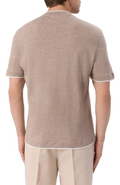 Футболка изо льна и хлопка BRUNELLO CUCINELLI, арт. MW8357427, фото 4