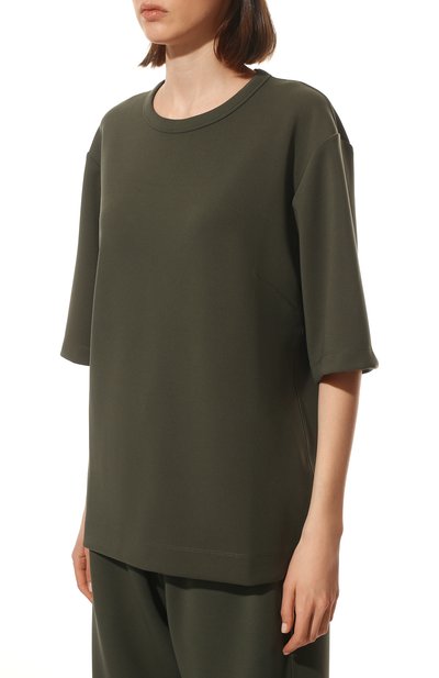 Футболка DRIES VAN NOTEN хаки цвета по цене 35650 руб., арт. 221-011151-4308, фото 3 Футболка DRIES VAN NOTEN, арт. 221-011151-4308, фото 3