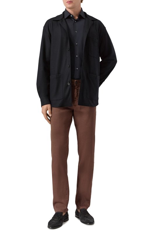 Хлопковая сорочка Zegna 9MS0MT/RCT1069 Синий  9MS0MT/RCT1069 Фото 2