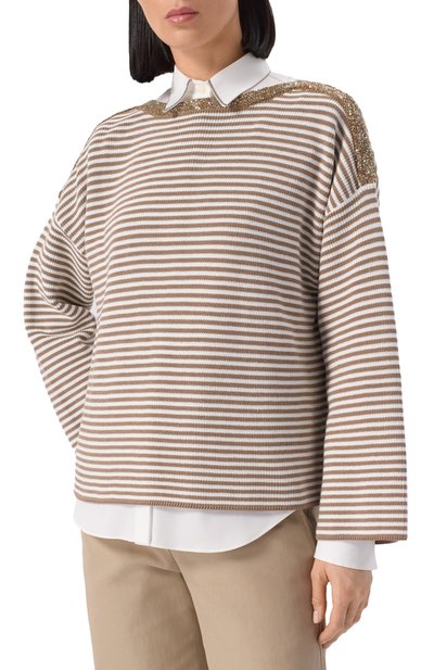 Хлопковый пуловер BRUNELLO CUCINELLI, арт. M19253608, фото 3