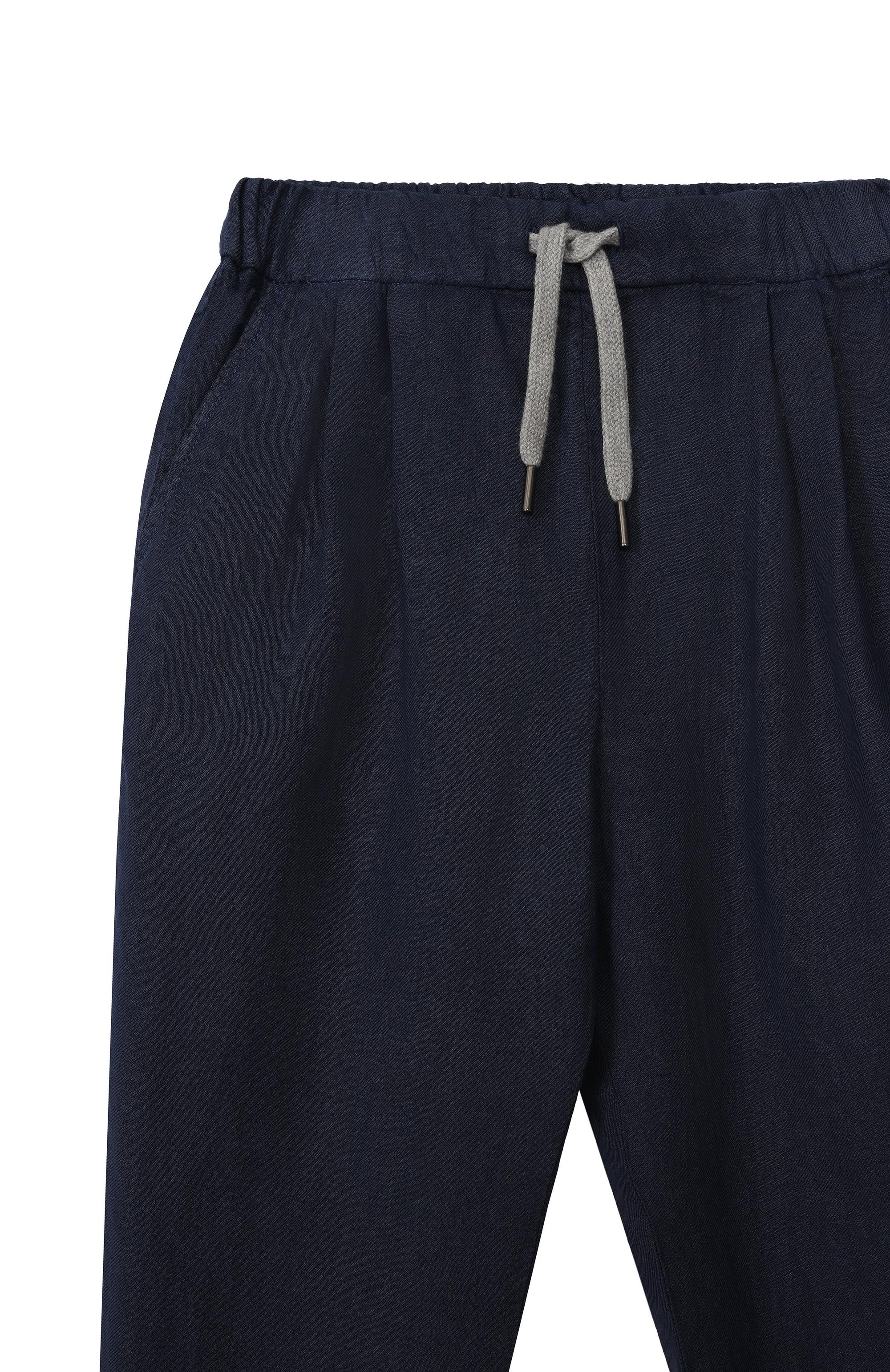 Льняные брюки BRUNELLO CUCINELLI синего цвета по цене 56850 руб., арт. B243DP113C, фото 3 Льняные брюки BRUNELLO CUCINELLI, арт. B243DP113C, фото 3