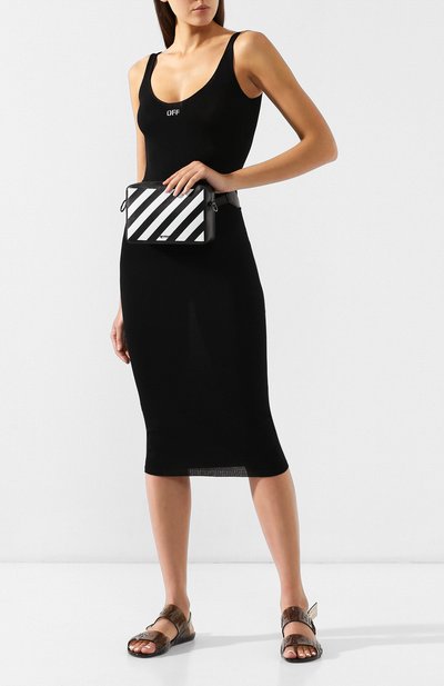 Платье из вискозы OFF-WHITE черного цвета по цене 49950 руб., арт. 0WHI009R19C980531001, фото 2 Платье из вискозы OFF-WHITE, арт. 0WHI009R19C980531001, фото 2
