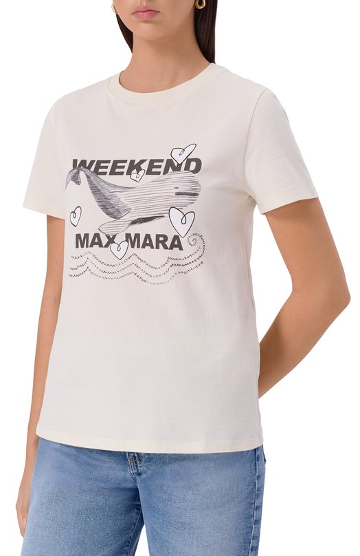 Хлопковая футболка Weekend Max Mara GUGLIA_002 Белый  GUGLIA_002 Фото 3