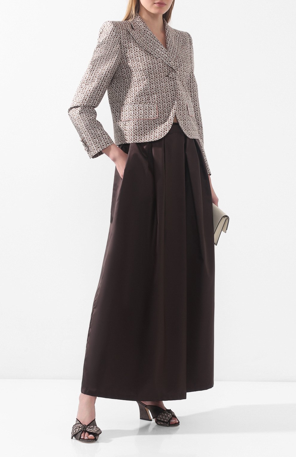 Шелковая юбка GIORGIO ARMANI темно-коричневого цвета по цене 199500 руб., арт. 0SHNN03B/T01QC, фото 2 Шелковая юбка GIORGIO ARMANI, арт. 0SHNN03B/T01QC, фото 2