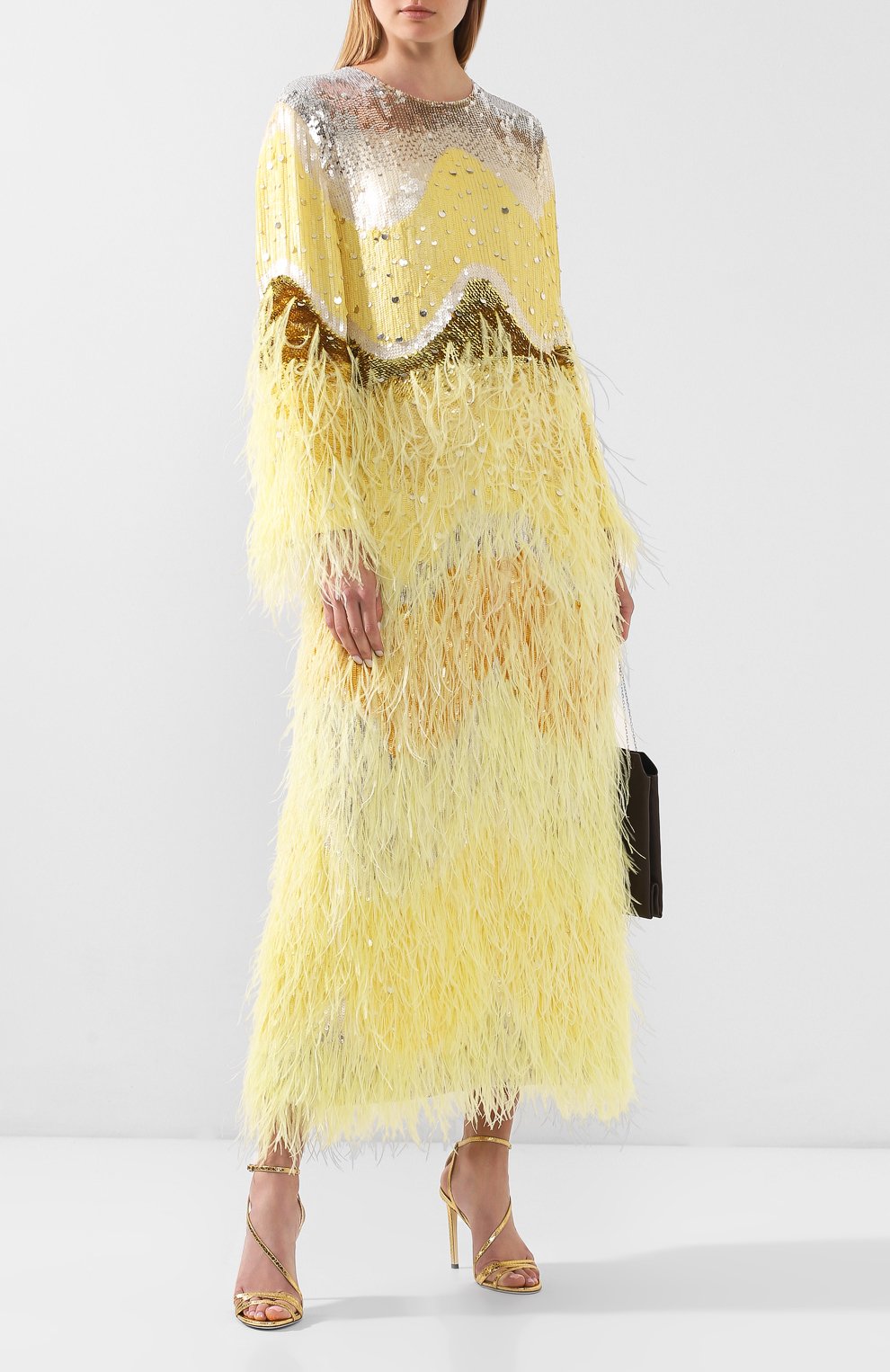 Платье с отделкой перьями VALENTINO, арт. TB0VARE52UP, фото 2