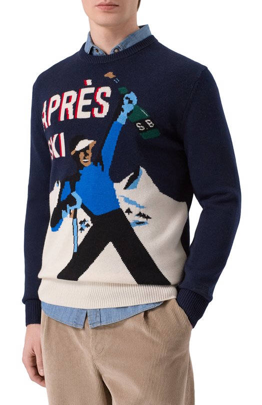 Джемпер из шерсти и вискозы MC2 Saint Barth HER0011-00178I/HER0N C Синий  HER0011-00178I/HER0N C Фото 3