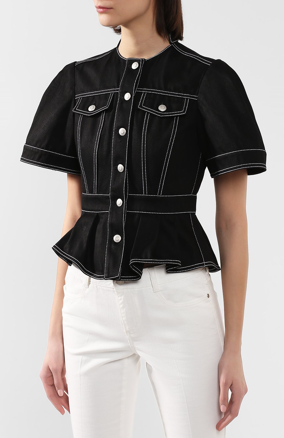 Джинсовый жакет ALEXANDER MCQUEEN черного цвета по цене 161000 руб., арт. 599175/QMAAM, фото 3 Джинсовый жакет ALEXANDER MCQUEEN, арт. 599175/QMAAM, фото 3