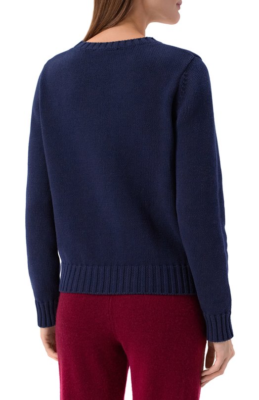 Хлопковый пуловер Sporty and Rich WS06566205BL106 Синий  WS06566205BL106 Фото 4