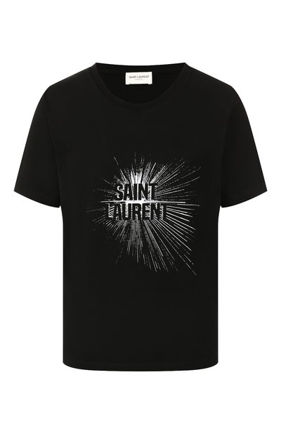 Женская хлопковая футболка SAINT LAURENT, арт. 590382/YBMH2