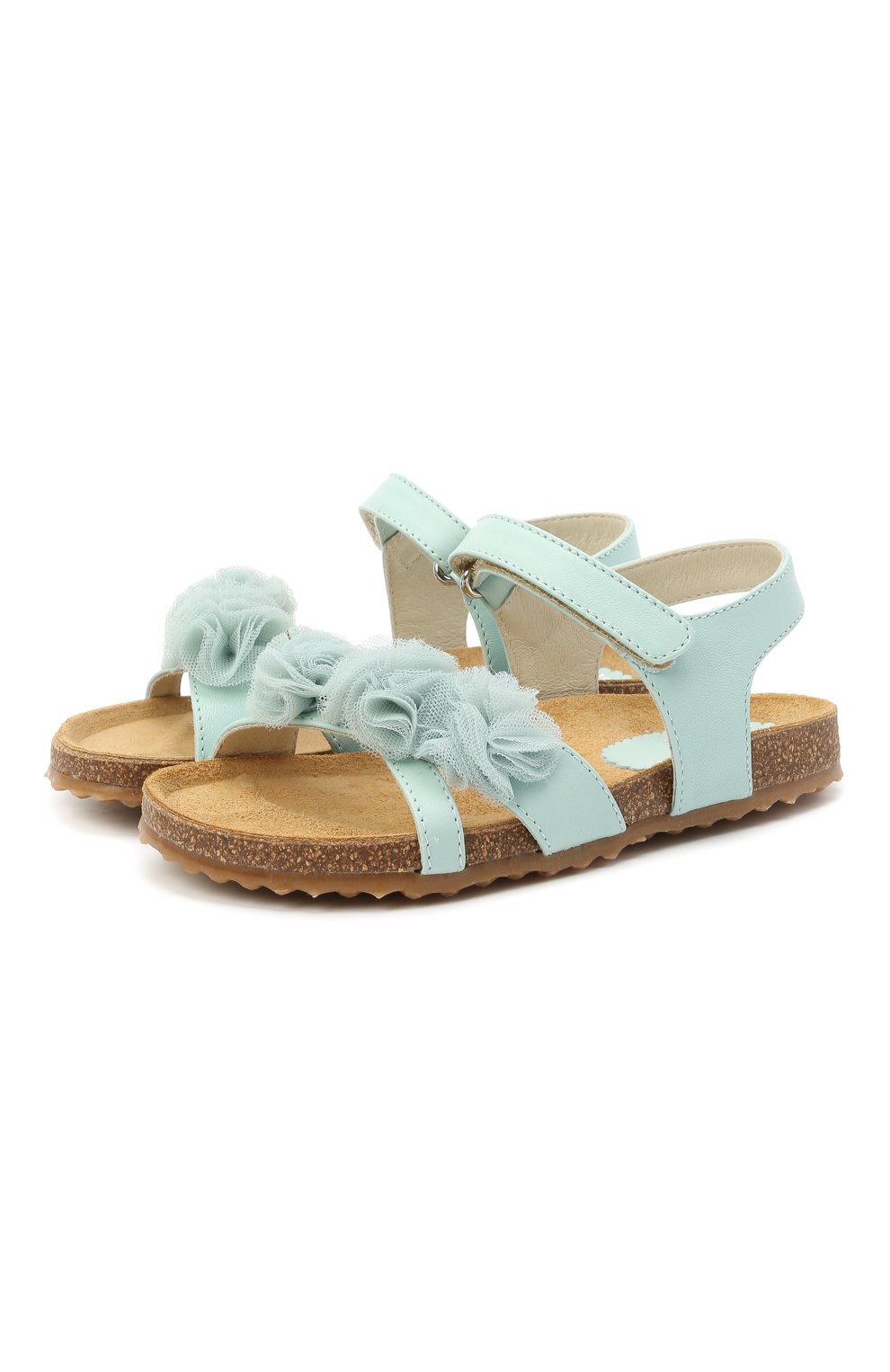 Кожаные сандалии IL GUFO голубого цвета по цене 19950 руб., арт. G539/VITELL0 NAPPAC0L0RS/27-30, фото 1 Кожаные сандалии IL GUFO, арт. G539/VITELL0 NAPPAC0L0RS/27-30, фото 1