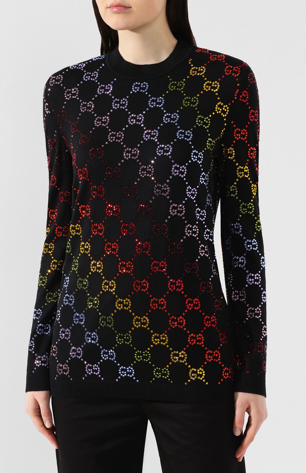 Шерстяной пуловер GUCCI черного цвета по цене 157000 руб., арт. 555038/XKAHY, фото 3 Шерстяной пуловер GUCCI, арт. 555038/XKAHY, фото 3